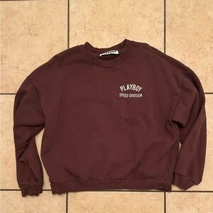 PLAYBOY Men's Crewneck in Rich Brown
